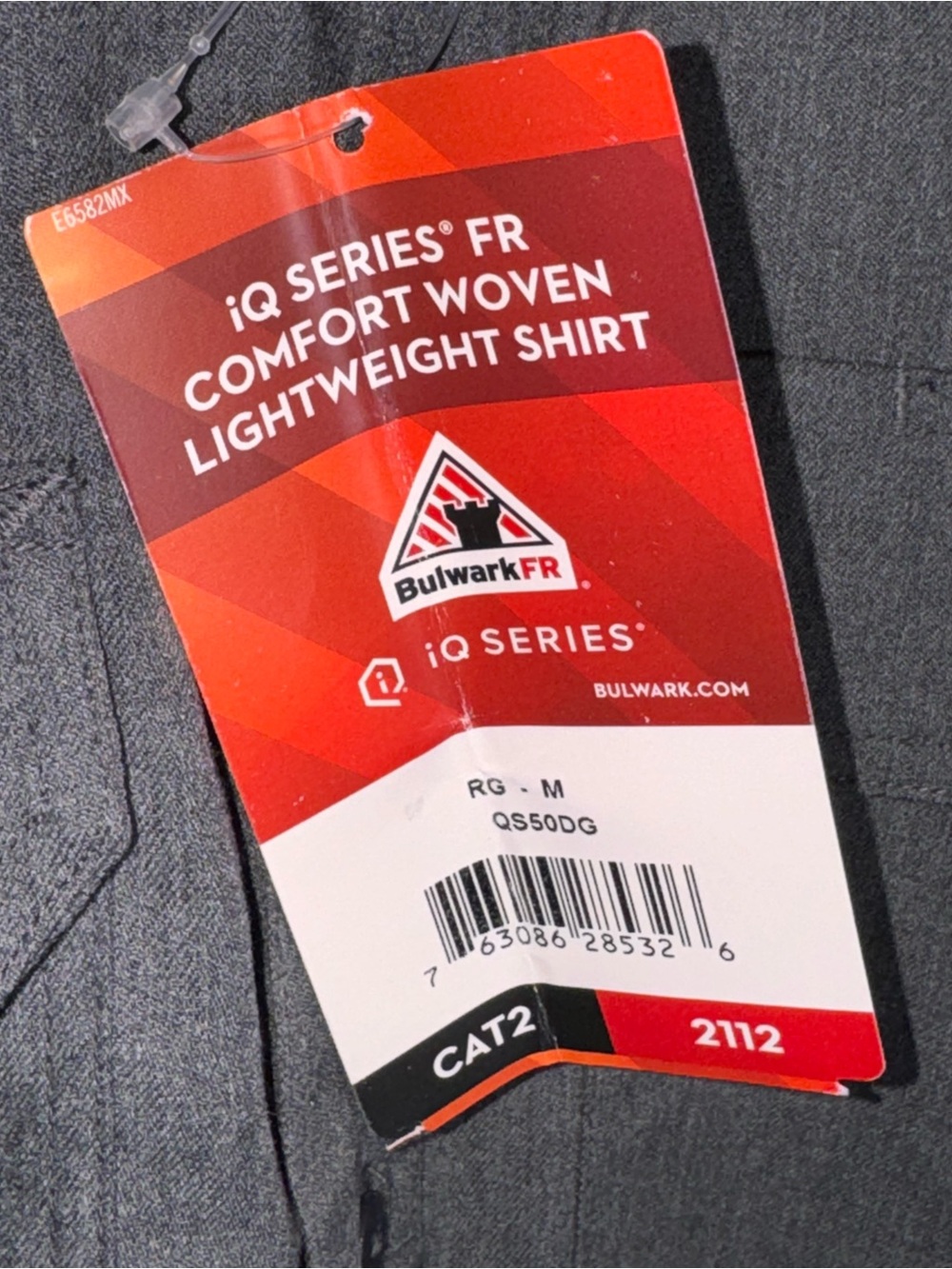 Bulwark FR IQ Series Shirt Men M Gray Flame Resistant CAT 2 Work Shirt - Picture 5 of 7